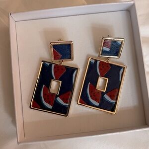 Geometric watermelon earrings 🍉